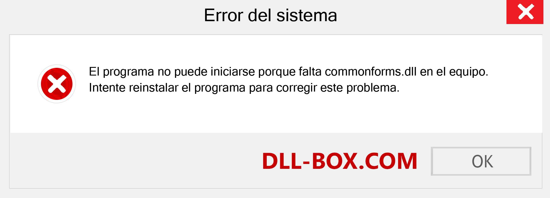 ¿Falta el archivo commonforms.dll ?. Descargar para Windows 7, 8, 10 - Corregir commonforms dll Missing Error en Windows, fotos, imágenes