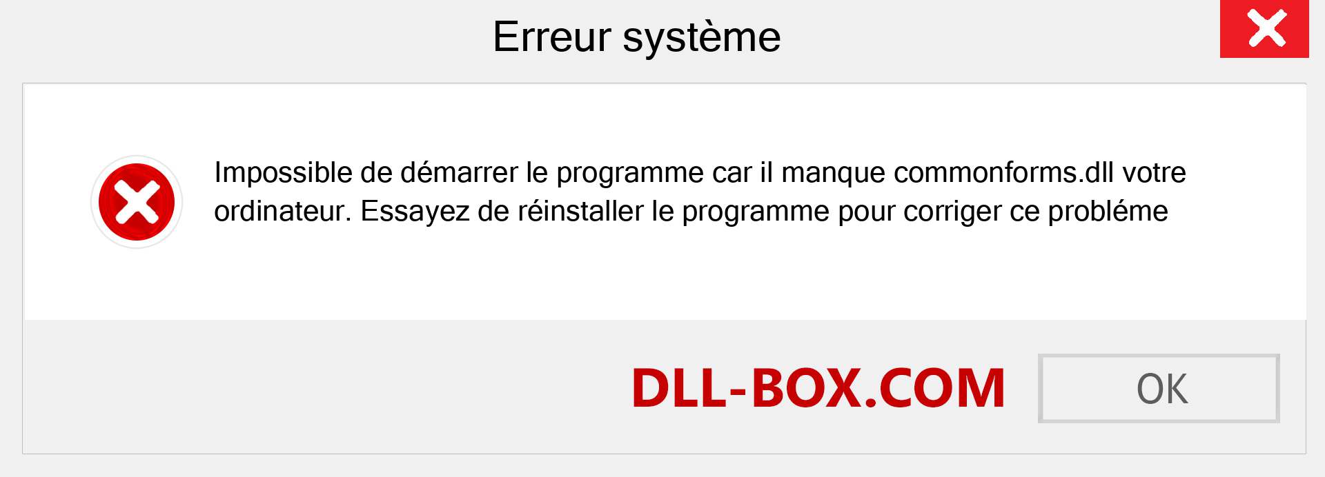 Le fichier commonforms.dll est manquant ?. Télécharger pour Windows 7, 8, 10 - Correction de l'erreur manquante commonforms dll sur Windows, photos, images